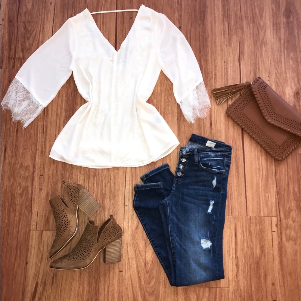 Beautiful BKE white gauze top